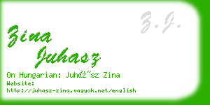 zina juhasz business card
